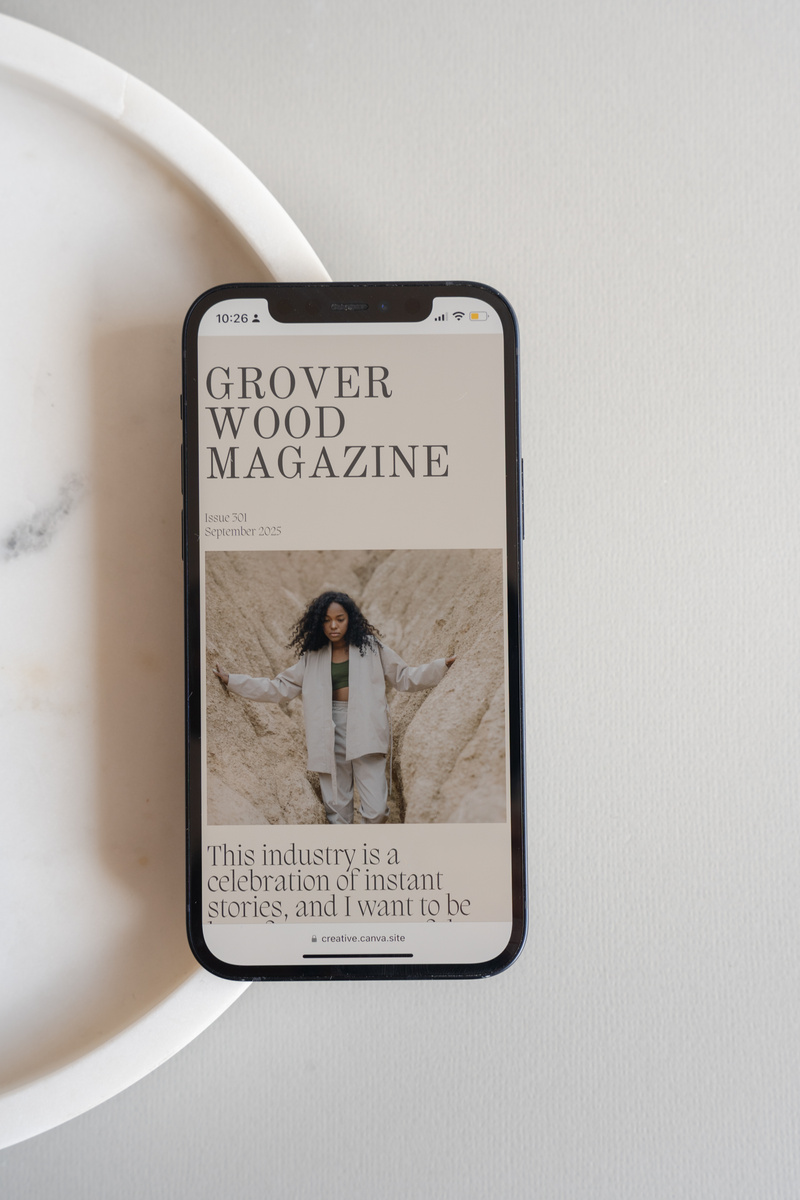 Branding Collaterals Magazine Issue on Smartphone Screen